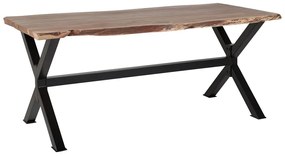 Eettafel hout bruin/zwart 200 x 95 cm VALBO Beliani
