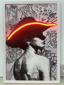 Neon Art Smoking Woman