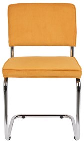 Zuiver Ridge Rib Retro Stoel Ribstof Geel