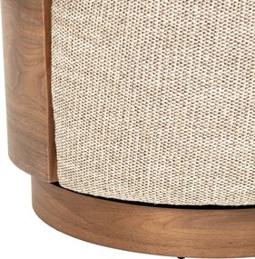 Fauteuil Met Hout Draaibaar Taupe