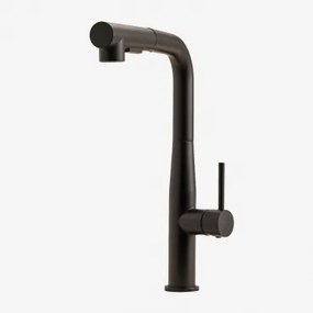 Keukenkraan Met Uittrekbare Hoge Uitloop Van Roestvrij Staal Olyt Zwart - Sklum