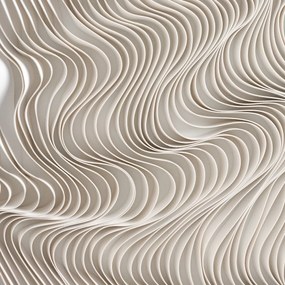 Muurdecoratie in witte leren stroken, Ondor