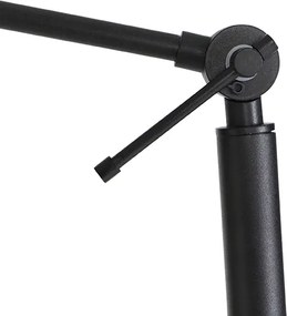 Vloerlamp zwart verstelbaar met kap zwart en gouden binnenkant 50cm - Editor