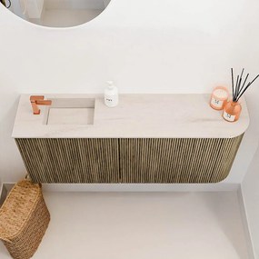 Mondiaz Joya DLux 100cm toiletmeubel ronding rechts dusk met wastafel faye links 1 kraangat meli