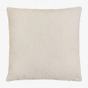 Vierkant Kussen (50x50 Cm) Bruna Corduroy Beige – Linnen - Sklum