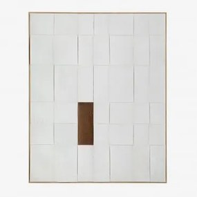 Decoratief Schilderij 80x100 Cm, Met Reliëf, Handgeschilderd Siralo Grijsachtig Wit - Sklum