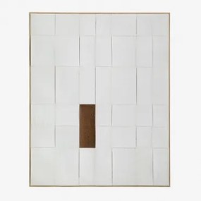 Siralo Handgeschilderd Reliëf Decoratief Schilderij (80x100 Cm) Grijsachtig Wit - Sklum