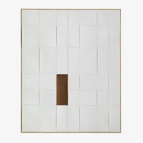 Siralo Handgeschilderd Reliëf Decoratief Schilderij (80x100 Cm) Grijsachtig Wit - Sklum