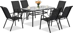 Modena/Bitonto zwarte tuintafel voor 6 personen Garden Point