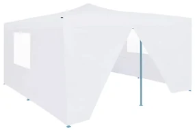 vidaXL Prieel inklapbaar met 4 zijwanden 5x5 m wit