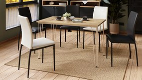 HAIRPIN eiken artisan / beige, loft tafel voor keuken, eetkamer en woonkamer