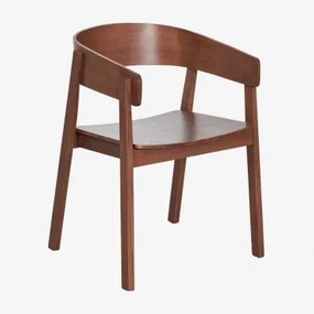 Eetkamerstoel Met Armleuningen Van Eikenhout Olsen Donker Hout & Donker Hout - Sklum