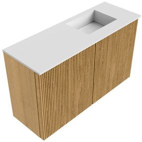 Mondiaz Joya 70cm toiletmeubel oak met wastafel faye rechts zonder kraangat talc
