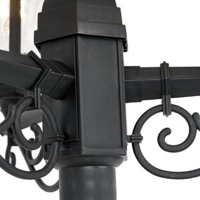 Klassieke buitenpaal zwart 217cm IP44 - New Haven Hammered Klassiek / Antiek E27 IP44 Buitenverlichting rond