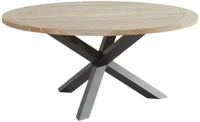Taste by 4 Seasons Louvre aluminium tafel met teak blad Ø 160 cm SALE Tuintafel weerbestendig