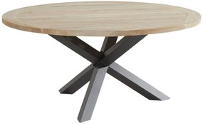 Taste by 4 Seasons Louvre aluminium tafel met teak blad Ø 160 cm  Tuintafel     weerbestendig