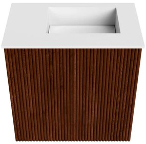 Mondiaz Joya 40cm toiletmeubel ruby met wastafel faye rechts zonder kraangat talc