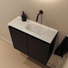 Mondiaz Ture DLux toiletmeubel 60cm urban met wastafel opalo rechts zonder kraangat