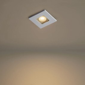 Set van 6 moderne inbouwspots wit vierkant IP44 - Qure