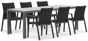 Tuinset 6 personen 210 cm Aluminium/textileen Grijs Osmen Joliet/Venustas