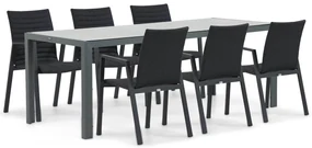 Tuinset 6 personen 210 cm Aluminium/textileen Grijs Osmen Joliet/Venustas