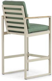 Barstoel Aluminium/Teak Taupe-naturel-bruin Lifestyle Garden Furniture Faro