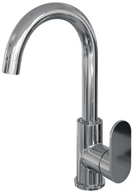 Brauer Chrome Edition ColdStart wastafelkraan hoog met draaibare ronde uitloop model C chroom