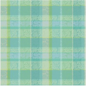 Katoenen tafelkleed Mille Venusta Aqua met jacquardweefsel
