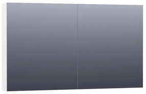 BRAUER Plain Spiegelkast - 120x70x15cm - 2 links/rechtsdraaiende spiegeldeuren - MDF - mat wit SK-PL120MW