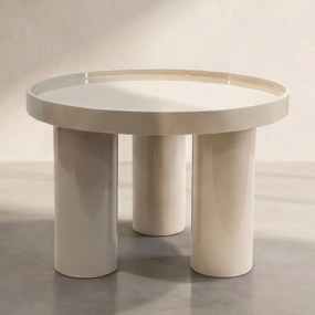 Hoogglans Beige Salontafel 60 Cm - 60 X 60cm.