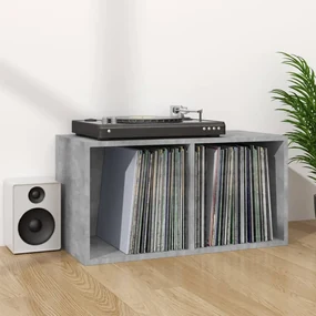 vidaXL Opbergbox voor LP's 71x34x36 cm bewerkt hout betongrijs
