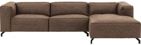 Goossens Bank Calvin bruin, micro leer, 3,5-zits, modern design