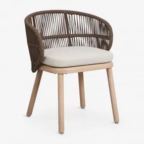 Pack Van 2 Tuinstoelen Van Acaciahout En Gevlochten Touw Capri Bruin – Chocolade - Sklum