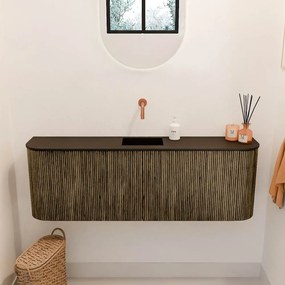 Mondiaz Joya 125cm toiletmeubel ronding links/rechts dusk met wastafel faye midden zonder kraangat urban