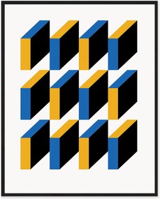 Ingelijste digitale print Bauhaus Abstract Squares