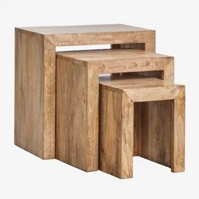 Rechthoekige Nesttafels Van Mangohout Woodsen Mangohout - Sklum