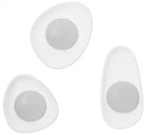 Set Van 3 Givert Gips Led-wandlampen Wit - Sklum