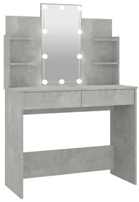 vidaXL Kaptafel met LED-verlichting 96x40x142 cm betongrijs