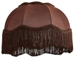 Stoffen lampenkap bruin met witte binnenkant 31,5/15/14 - Heritage