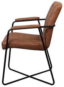 Eetkamerstoel - Henry - lederlook Soft cognac