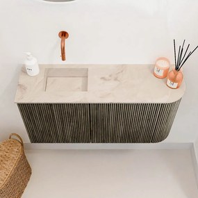 Mondiaz Joya DLux 80cm toiletmeubel ronding rechts shadow met wastafel faye links zonder kraangat frappe