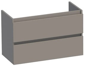 BRAUER Solution Small Wastafelonderkast - 80x39x50cm - 2 softclose greeploze lades - 1 sifonuitsparing - MDF - mat taupe 1769