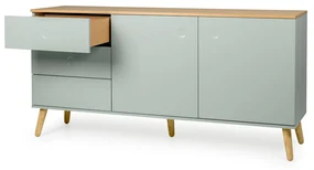 Tenzo Dot Scandinavisch Dressoir Groen Met Eiken - 162x43x79cm.